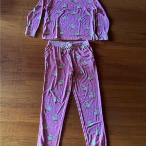 PJ Salvage Pajamas pink with Cappuccino Print